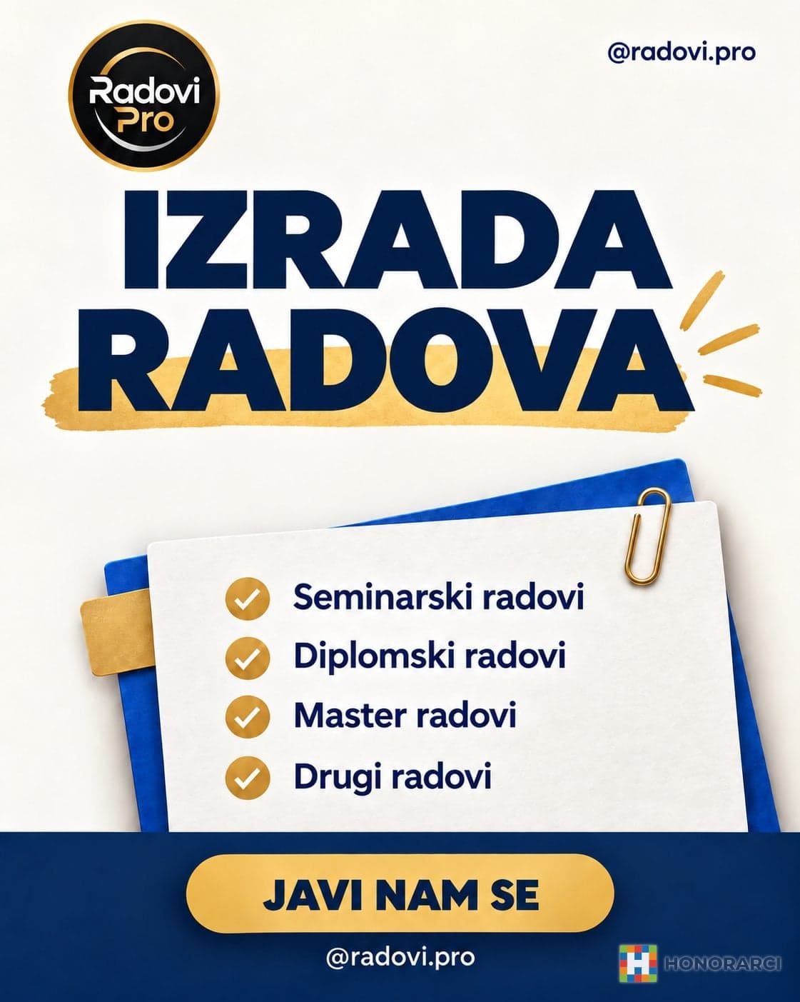 IZRADA RADOVA - RADOVI PRO