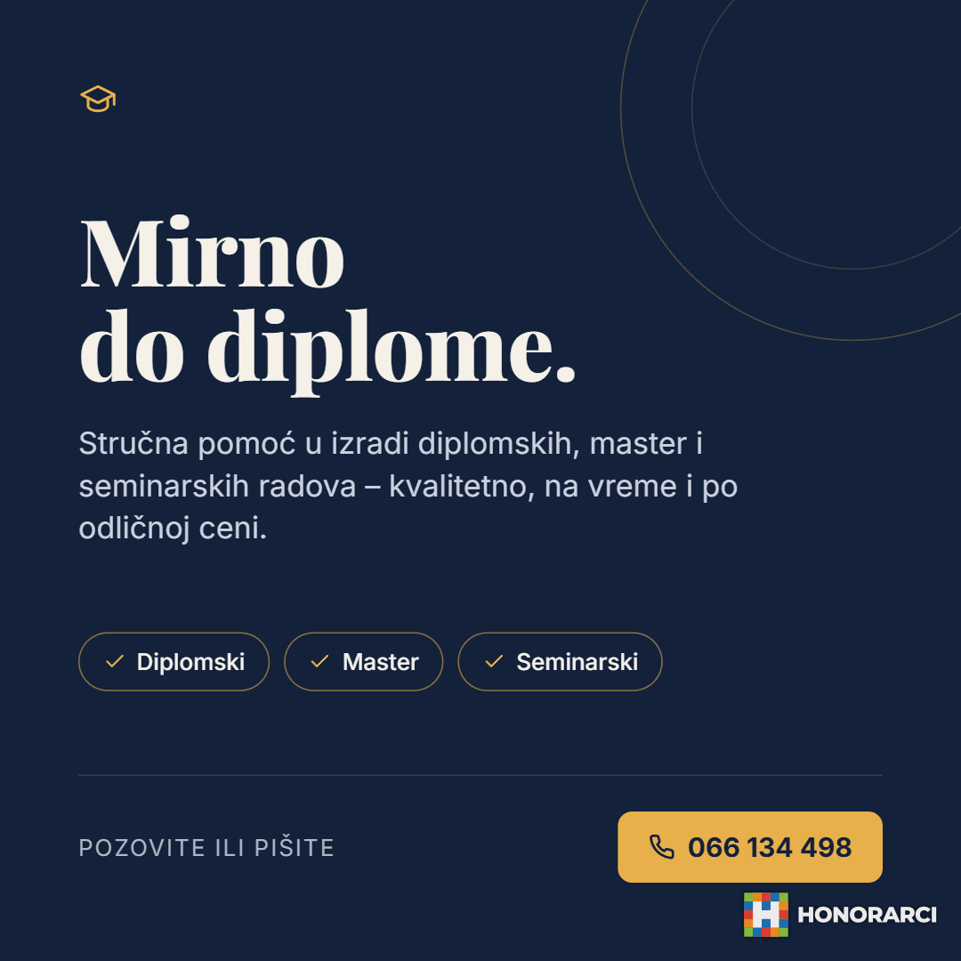 Diplomski, master i seminarski radovi – kvalitetno, na vreme i po najboljoj ceni!